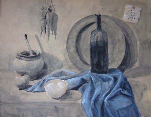 Техника гризайль акварелью