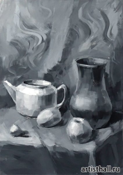 Техника гризайль акварелью