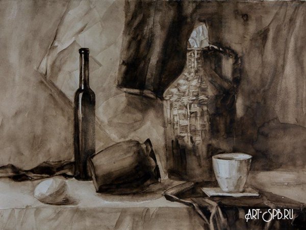Пикассо гризайль натюрморт