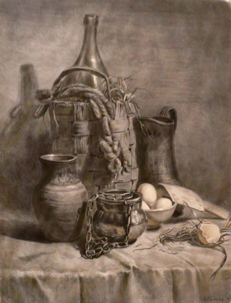 Гризайль Академический натюрморт