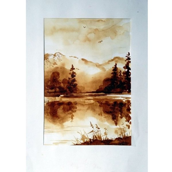 Кофейная живопись пейзаж