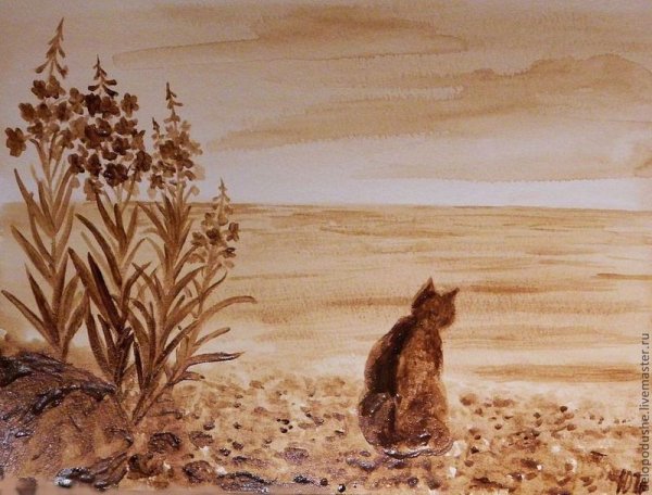 Кофейная живопись пейзаж