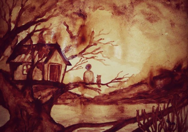 Кофе пейзаж рисунок