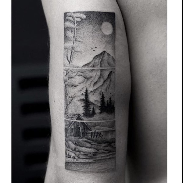 Тату пейзаж