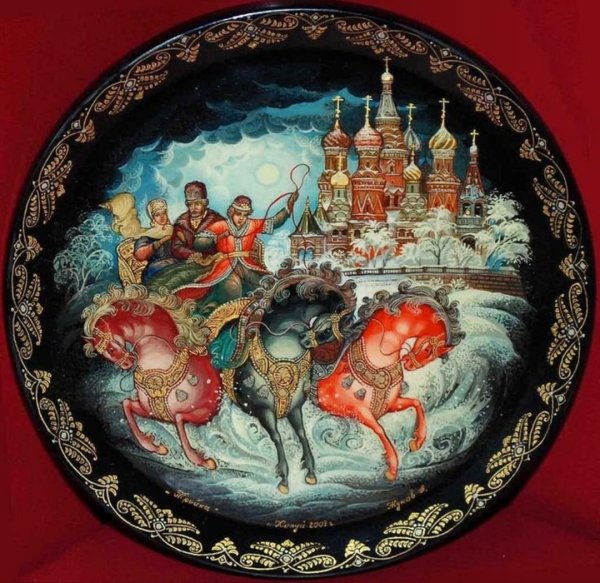 Палехская Федоскинская лаковая роспись