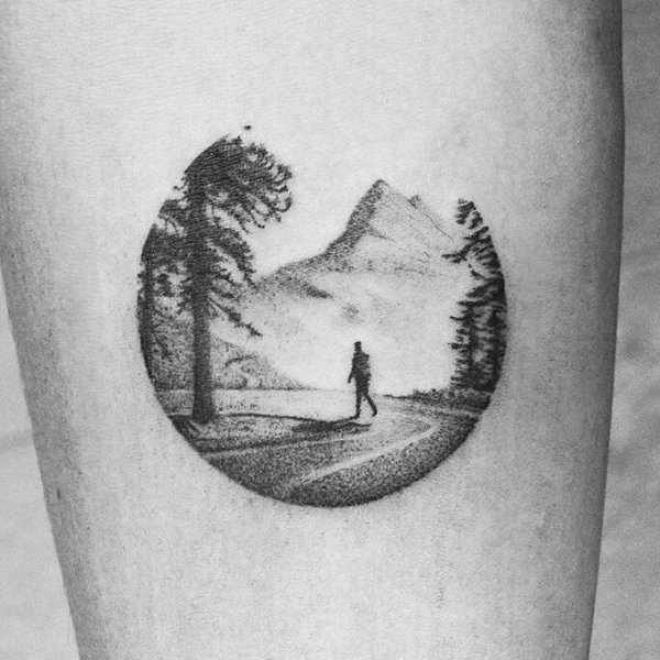 Тату для девушек пейзаж