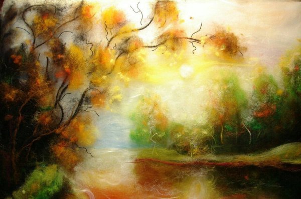 Картины из шерсти Марины Аскеровой пейзажи