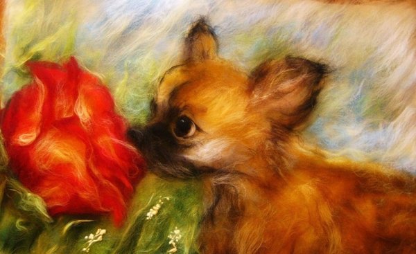 Шерстяная акварель собаки