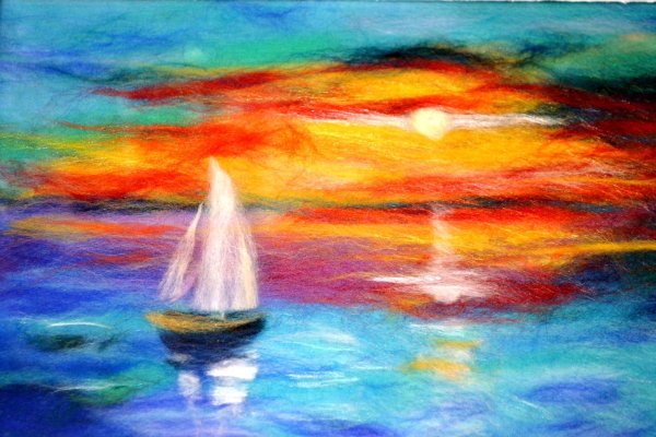 Рисование шерстью