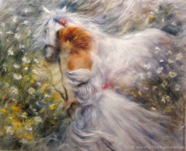 Красивые картины из шерсти