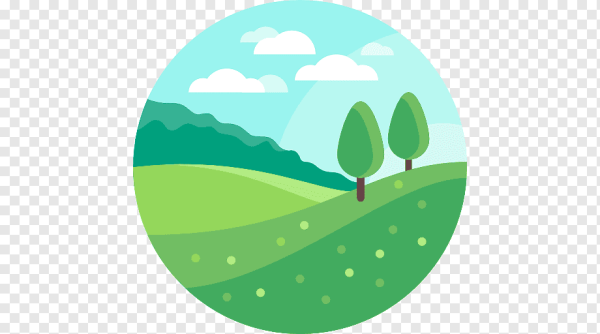 Векторный пейзаж в круге