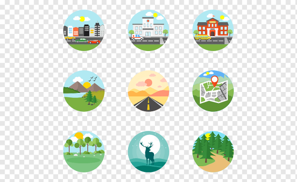 Пейзажи значки дизайн