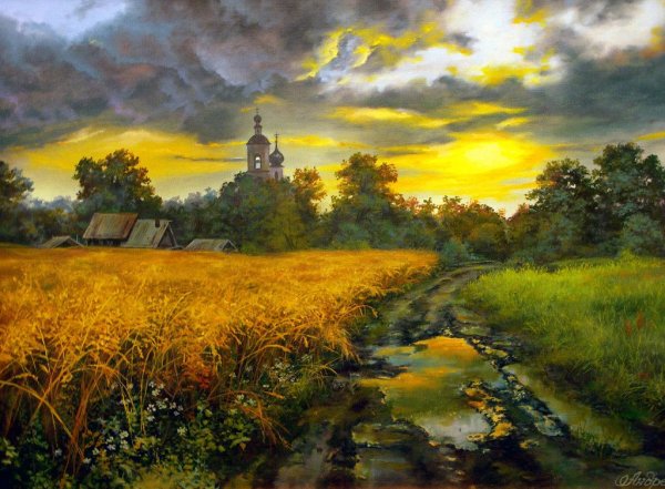 Виктор Андреев картины пейзаж лето