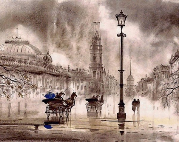 Монохромный городской пейзаж