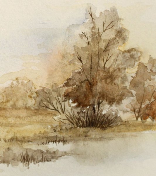 Техника гризайль пейзаж