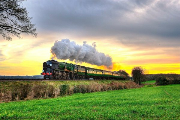 Поезд на фоне природы