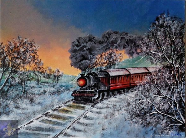 Поезд живопись