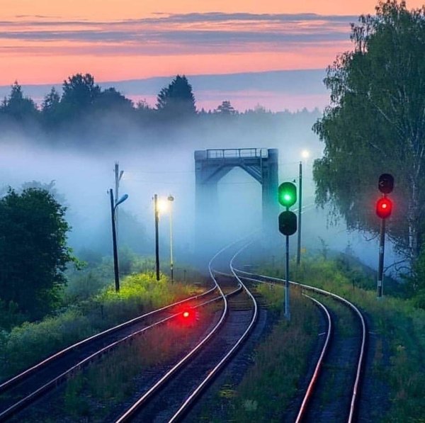 Пейзаж с железной дорогой