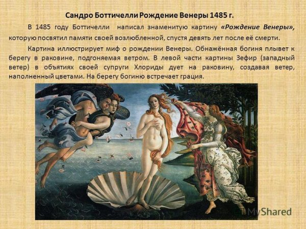Сандро Боттичелли Возрождение Венеры