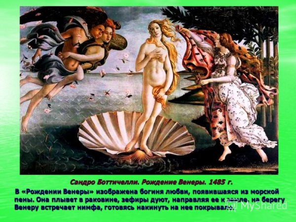 Рождение Венеры картина Боттичелли