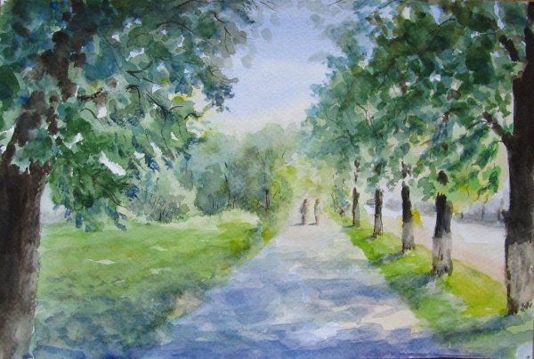 Линейная перспектива пленэр акварелью