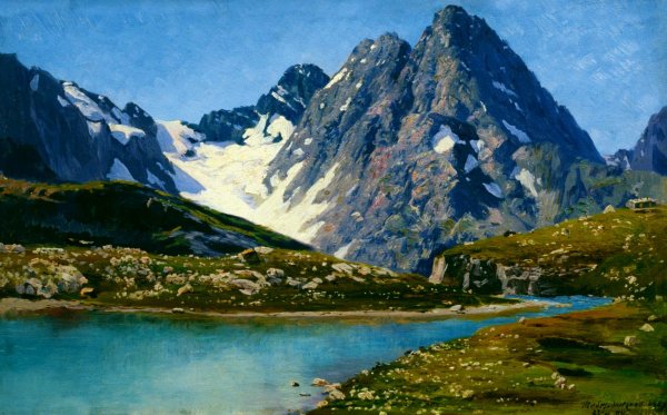 Н.А. Ярошенко Кавказ. ТЕБЕРДИНСКОЕ озеро 1894 г.