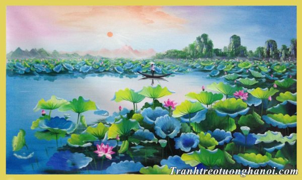 Китайская живопись пруд с кувшинками