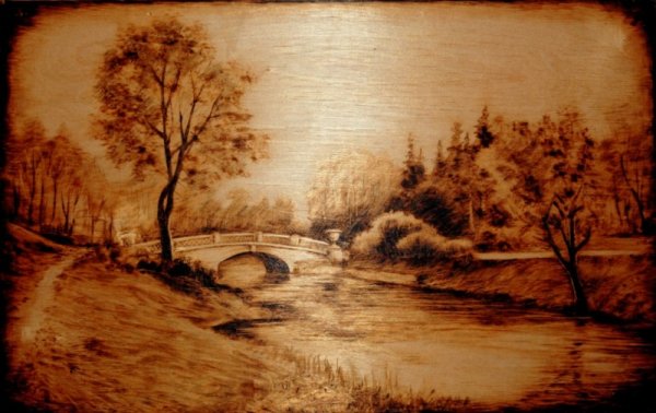 Пейзаж выжигателем