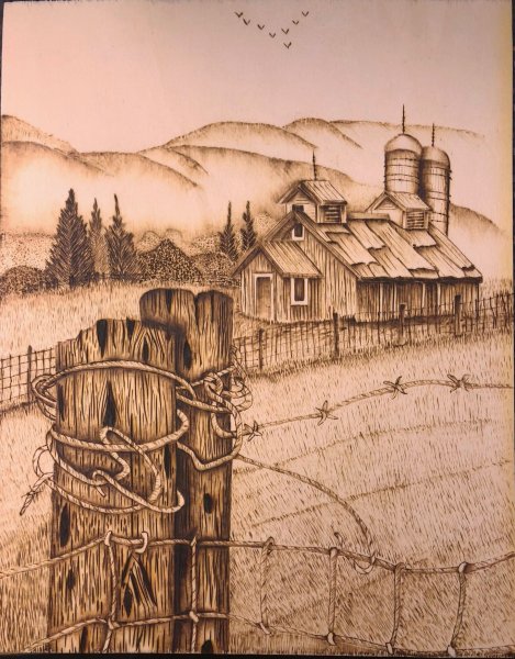 Пейзаж для выжигания