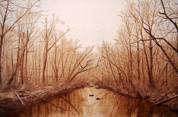 Пейзажи для выжигания по дереву