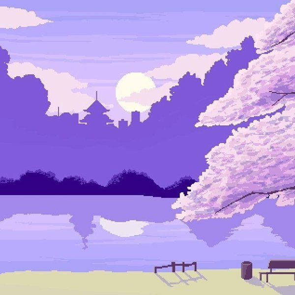 Пейзаж в стиле пиксель арт