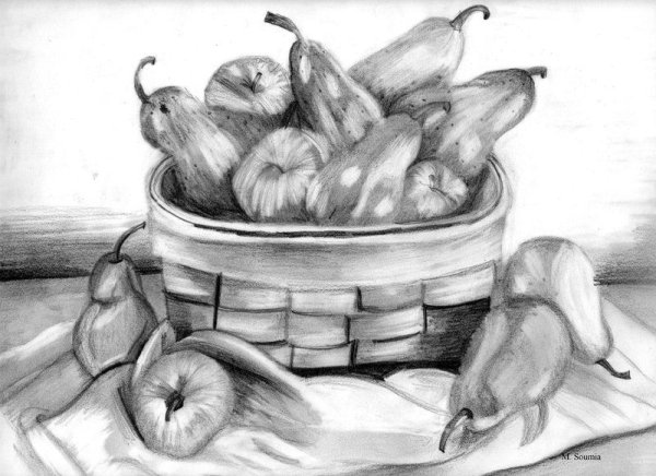 Осенний натюрморт поэтапное рисование