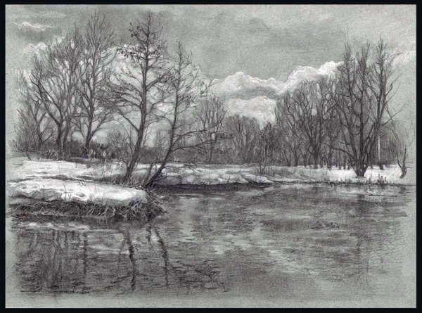 Рисунки карандашом природа