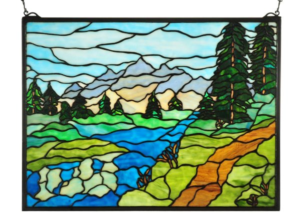 Витраж горный пейзаж