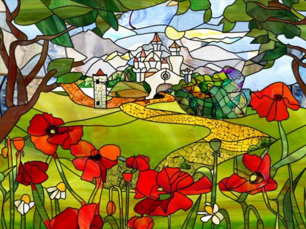 Витраж Тиффани закат