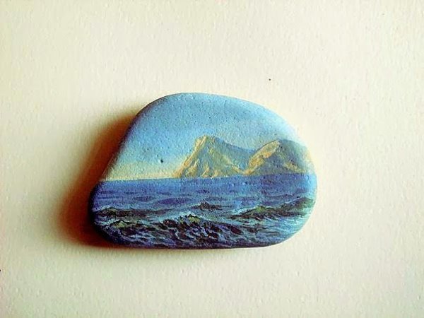 Пейзажи на камнях акриловыми красками