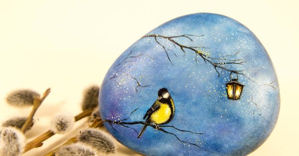 Пейзажи на камнях акриловыми красками