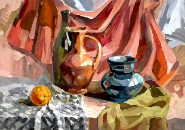 Академическая живопись натюрморт маслом Строгановка