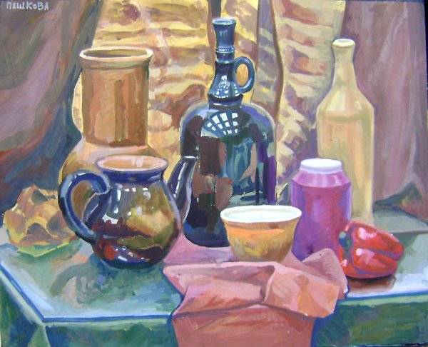 Натюрморт ДХШ гуашь Академический