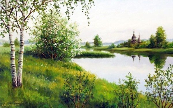 Художник Сергей Курицын Деревенские просторы