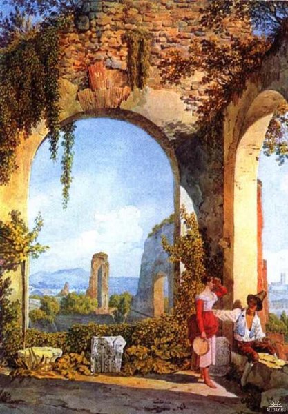 Брюллов Александр Павлович итальянские руины картина