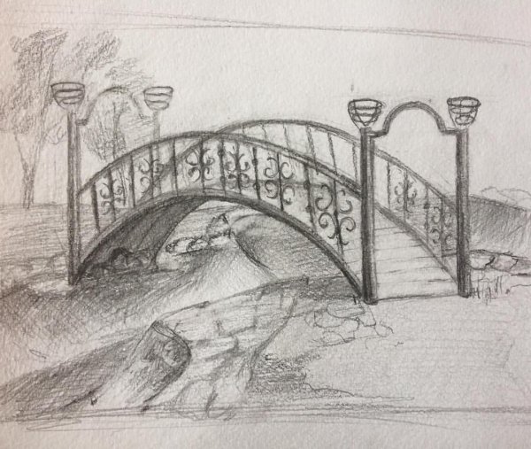 Пейзаж карандашом