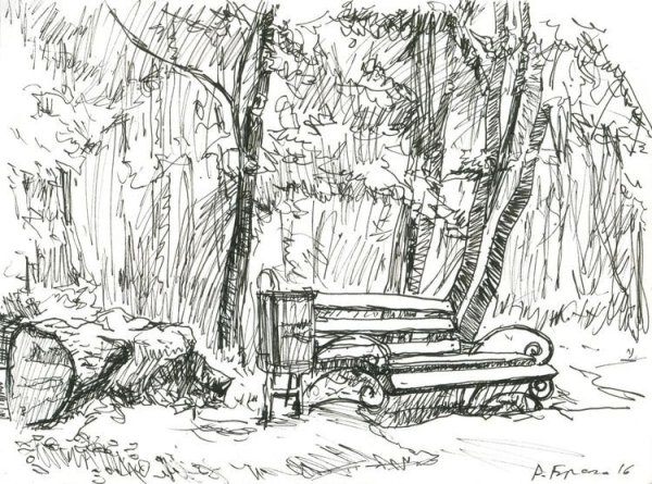 Природа и архитектура карандашом