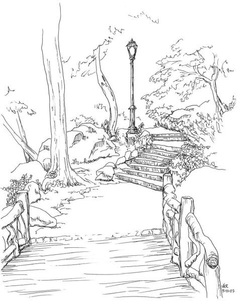 Ландшафт карандашом