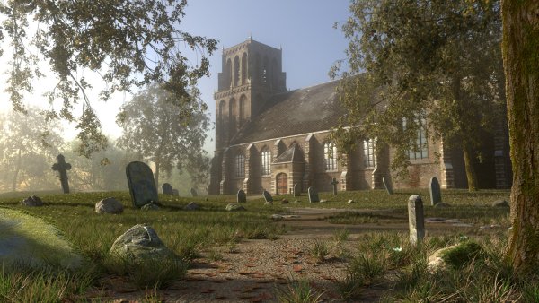 Пейзаж в блендер 3д