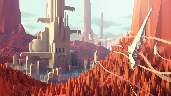 Красивый пейзаж в блендере