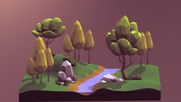 Лоу Поли ландшафт