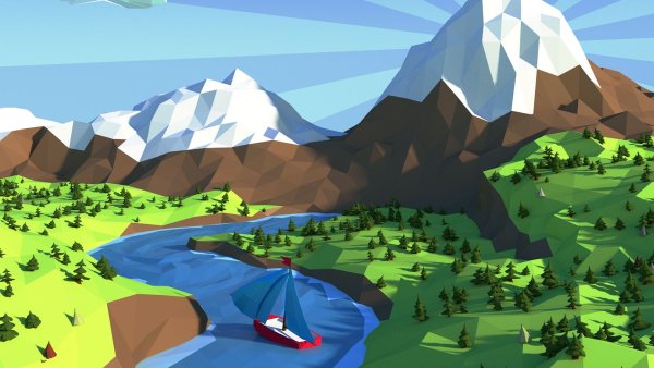 Террайн пустыня Low Poly