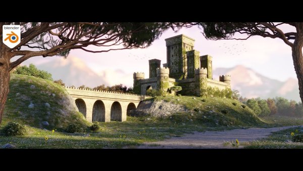 Пейзаж в блендер