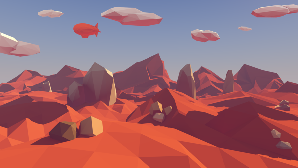 Лоу Поли ландшафт низкополигональный